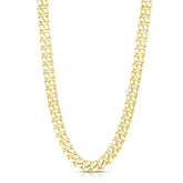 14k Yellow Semi Solid Gold Miami Cuban Link Chain Necklace, Width 9mm fine designer jewelry for men and women